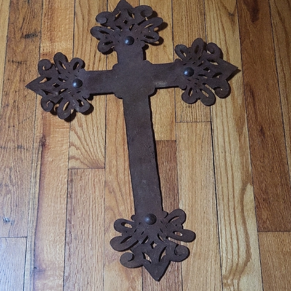 Decorative Brown Metal Wall Cross